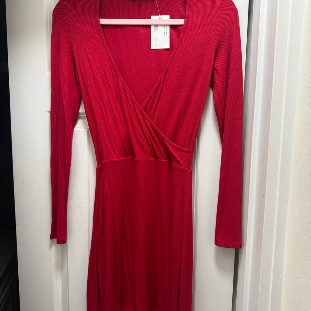 Intermix Red Wrap Dress